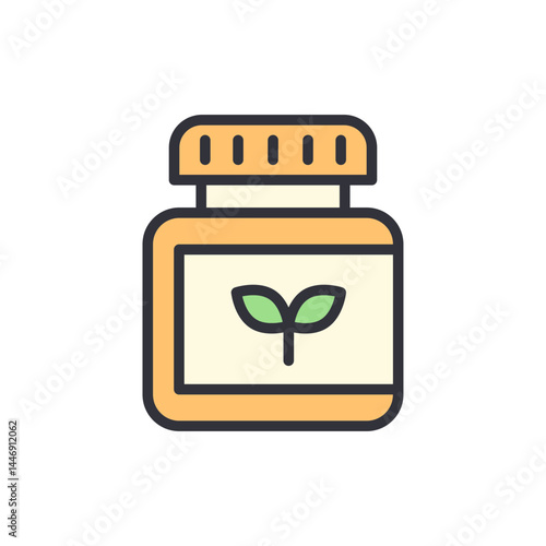 Fertilizer colored icons, minimalist vector illustration ,simple transparent graphic element .Isolated on white background