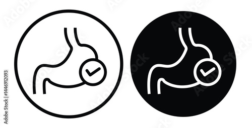 Good digestion icon Flat fill set collection. Symbol mark in Outline style
