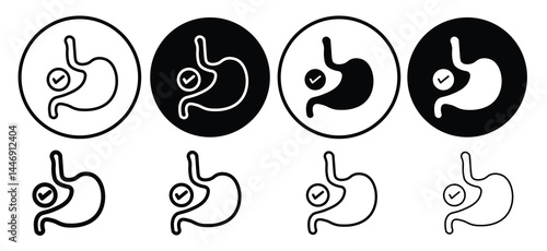 Good digestion icon Flat fill set collection. Symbol mark in Outline style
