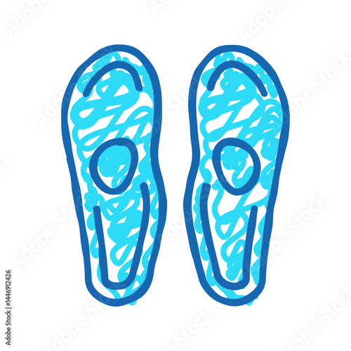 insoles for treatment flat feet icon doodle illustration