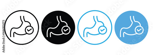 Good digestion icon Flat fill set collection. Symbol mark in Outline style

