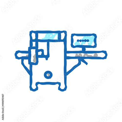 sawmill equipment icon doodle illustration