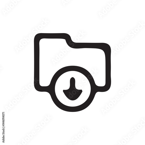 Download folder icon, file document import icon sign with arrow down.download icon symbol downloading button.vector illustration eps 10.