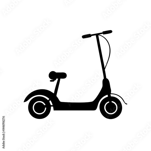 Electric Scooter Silhouette with Seat for Urban Commuting and Recreation
