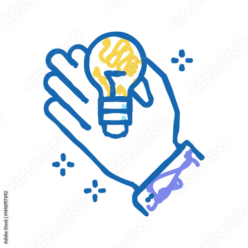 intellectual property management icon doodle illustration