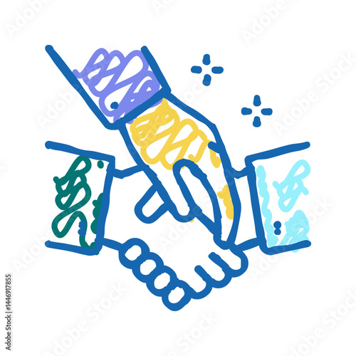 assistance in maintaining business etiquette icon doodle illustration