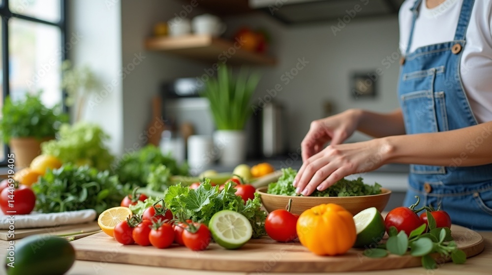 woman cutting vegetables in the kitchen woman cutting vegetables in the kitchen