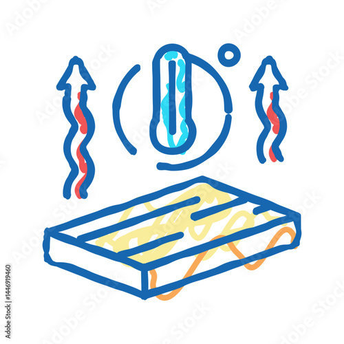 thermal insulation mineral wool icon doodle illustration