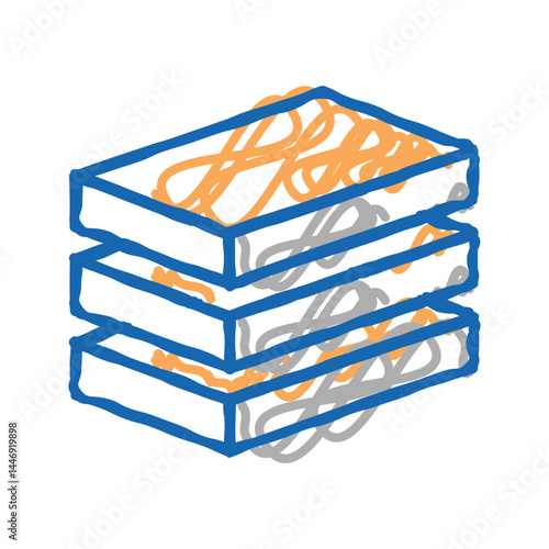 plate mineral wool icon doodle illustration