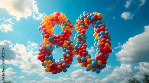 Number Eighty Balloons Floating in the Sky