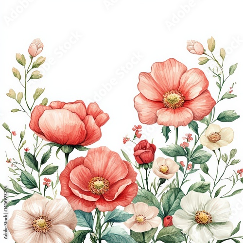 Wallpaper Mural Beautiful Floral Arrangement with Peonies and Wildflowers Design Torontodigital.ca