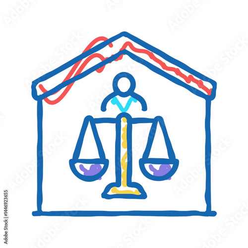 adoption at home icon doodle illustration