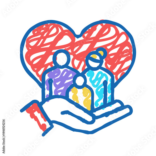 adopted child icon doodle illustration