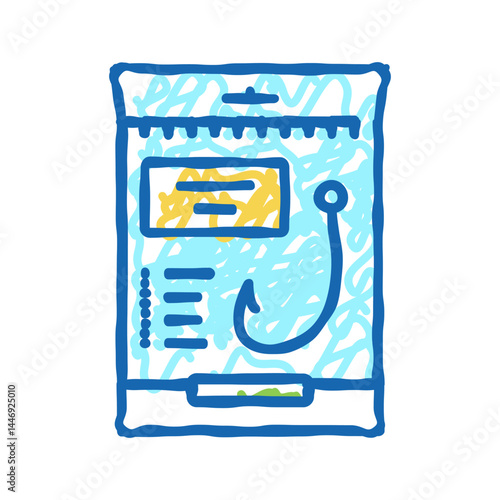 hook for spinning icon doodle illustration