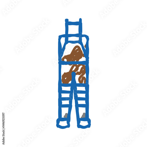 fly fishing waders icon doodle illustration