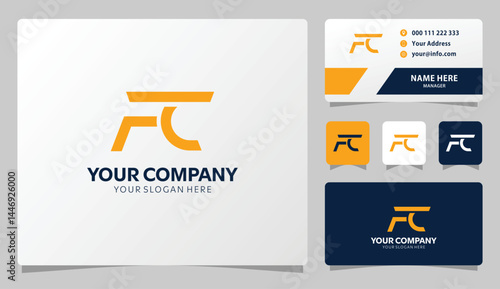 Modern FC logo design for business branding identity instant download ready to use professional elegant minimal style