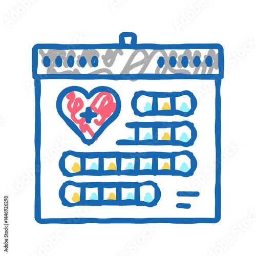 schedule homecare service icon doodle illustration