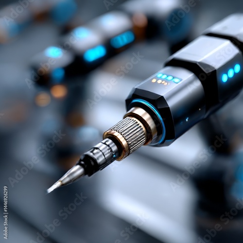 High-Tech Robotic Arm Close-Up: Precision Engineering and Future Technology Displayed with Striking Visual Details