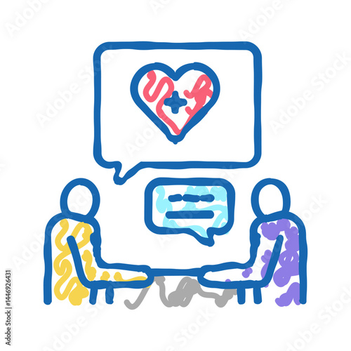 consultation homecare service icon doodle illustration