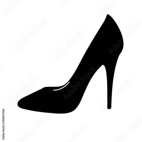 Elegant high heel shoe silhouette, a symbol of fashion and sophistication
