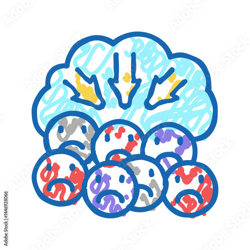 suppression of negativity reputation management icon doodle illustration