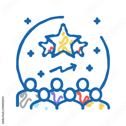 popularity reputation management icon doodle illustration
