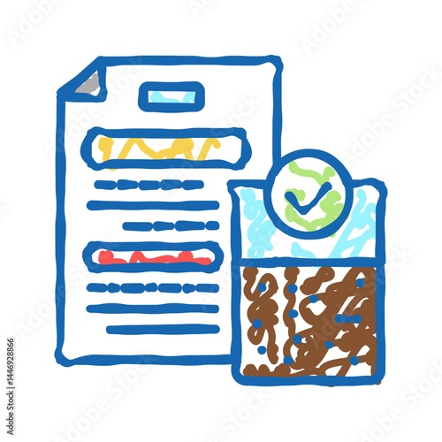 fecund soil certification icon doodle illustration