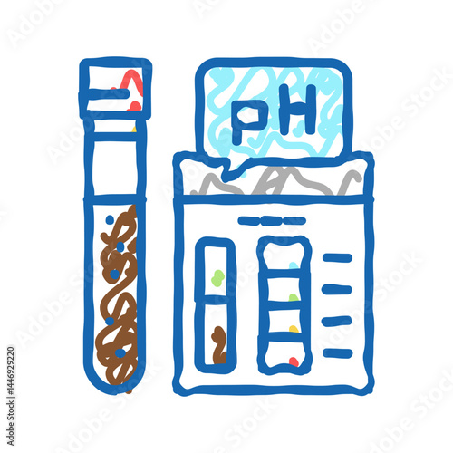 ph soil testing icon doodle illustration