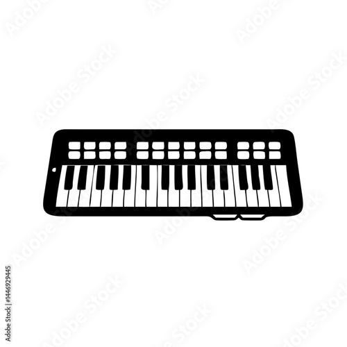 Stylized Black and White Image of a Keyboard or Musical Instrument