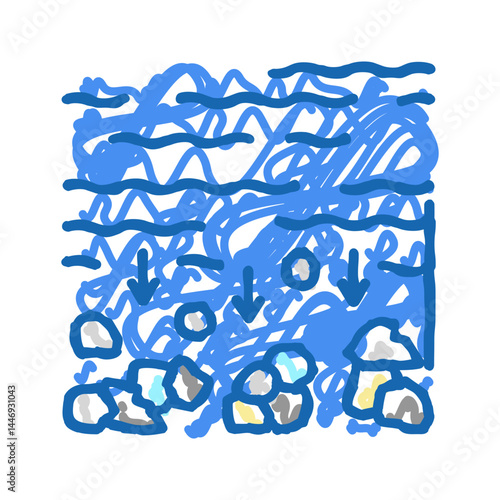 sedimentation water filter icon doodle illustration