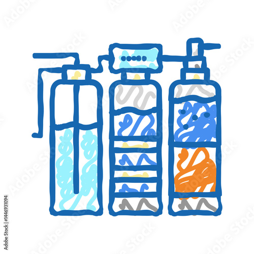 water different filtration filter icon doodle illustration