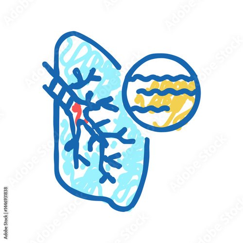 bronchitis disease icon doodle illustration