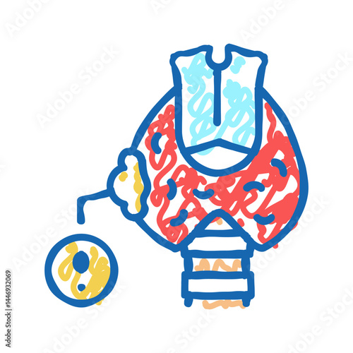 thyroid cancer icon doodle illustration