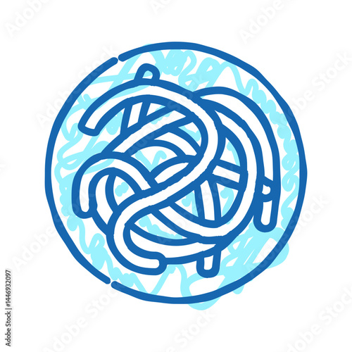 parasitic worms ascaris icon doodle illustration