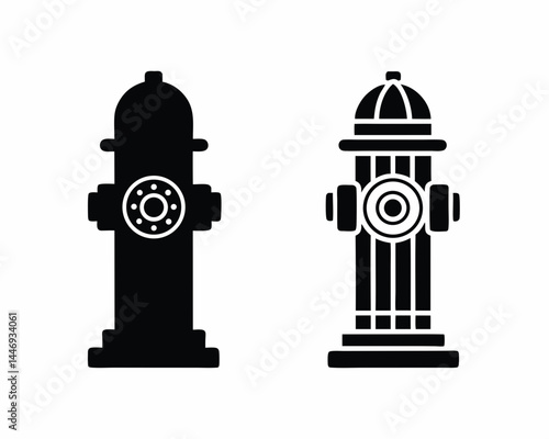Fire Hydrant icon silhouette vector illustration