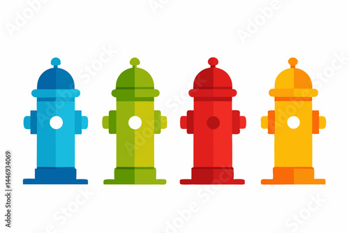 set of Fire Hydrant silhouette vector illustration