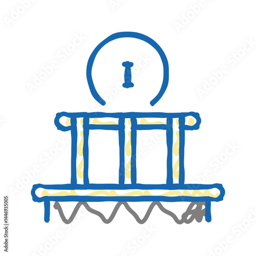 first stage of roof construction icon doodle illustration