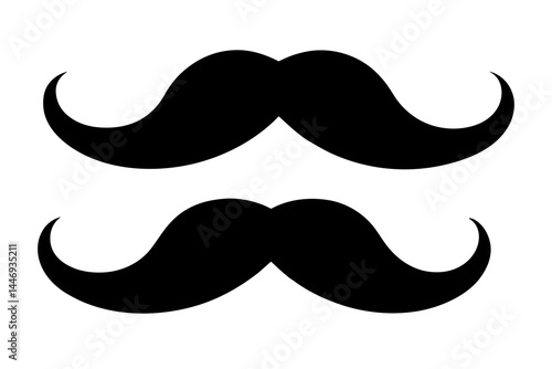 mustaches silhouette set, mustaches black vector collection 