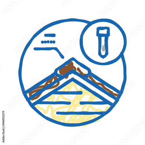 hip and ridge caps icon doodle illustration