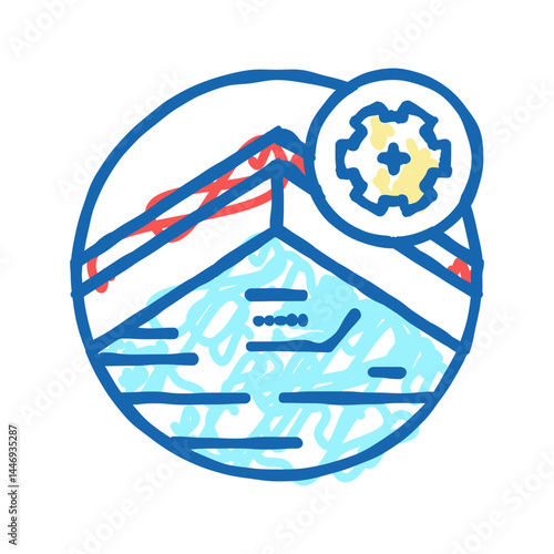 roof fascia icon doodle illustration