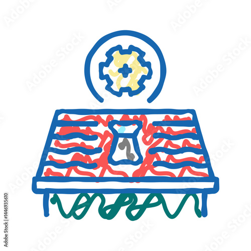 skylight installation roof icon doodle illustration