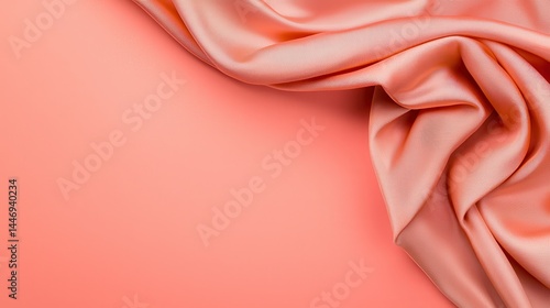 Wallpaper Mural Elegant Peach Fabric Draped Over a Smooth Surface Background in Studio Shot Torontodigital.ca