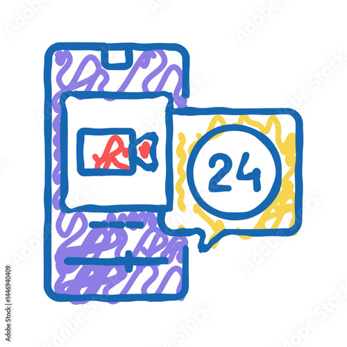 video movie ephemeral icon doodle illustration