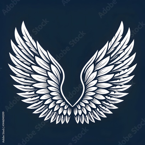 Wings Vector Illustration – Elegant Feathered Wings Design for Logos, Tattoos, and Fantasy Art