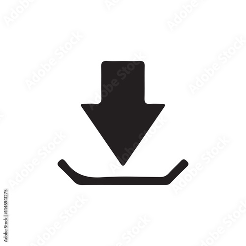 Download button icon. save file icon, import data storage icon button.download icon editable stroke outline icon isolated on white background flat vector illustration eps 10.
