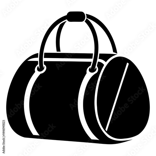 Black duffel bag vector illustration for travel gym sports and weekend getaways perfect for designers needs isolated on transparent background