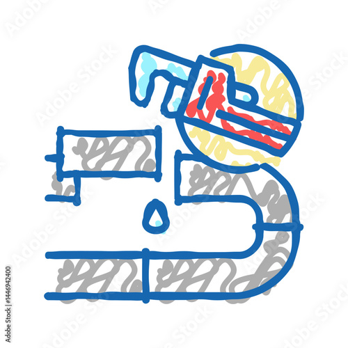 plumbing repair icon doodle illustration