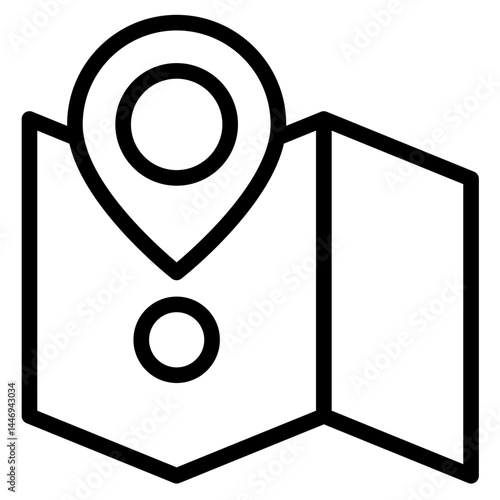 Map icon in vector illustration