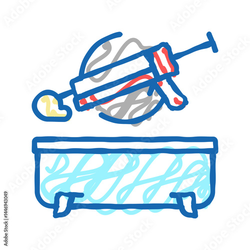 bathroom repair icon doodle illustration