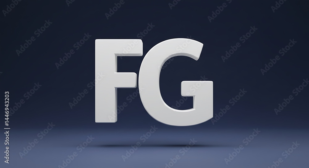 Letters Fg in White 3d Rendering on Gradient Background Letters Fg in White 3d Rendering on Gradient Background